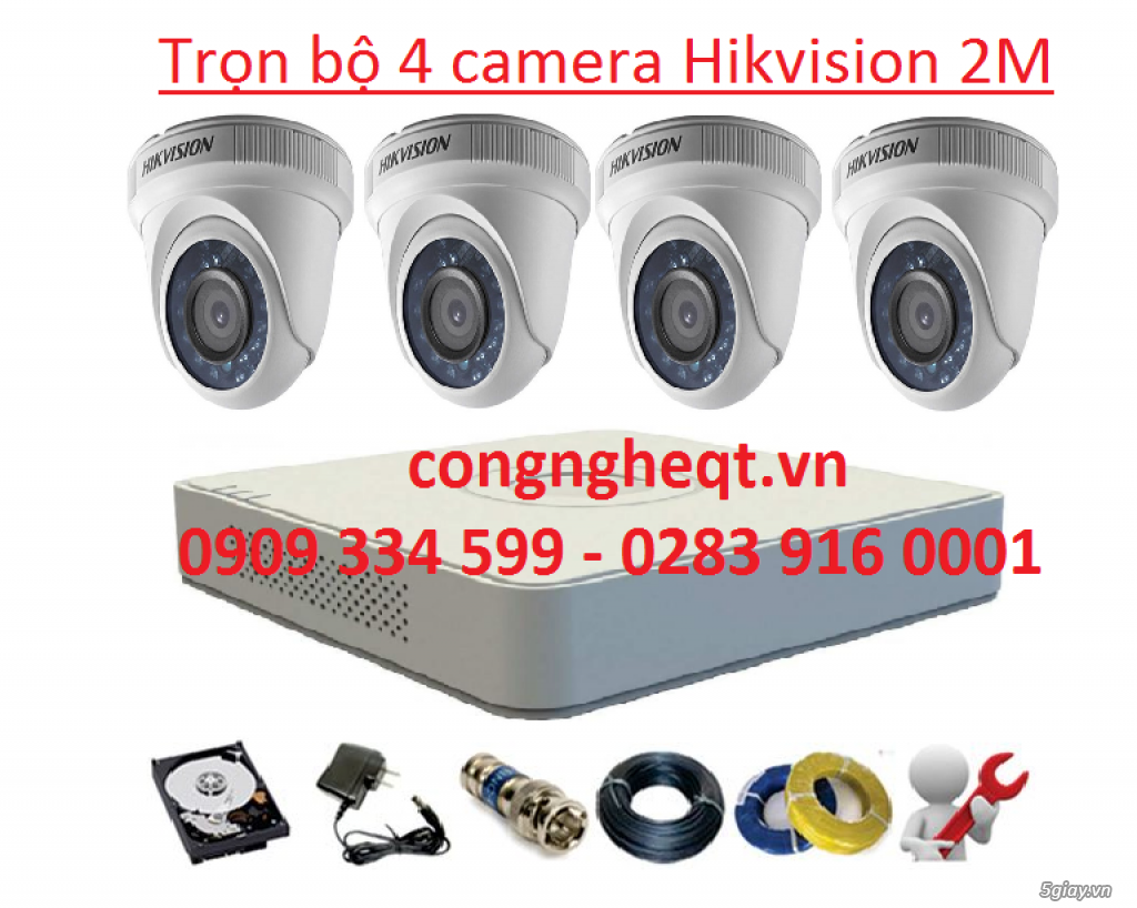 Bộ 4 camera hikvision 2m thương hiệu Mỹ