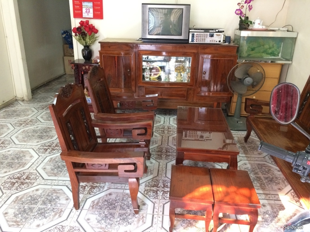 Cần bán Bộ salon, giường, tủ gỗ cẩm lai *đồ cổ làm từ 1990 - 1