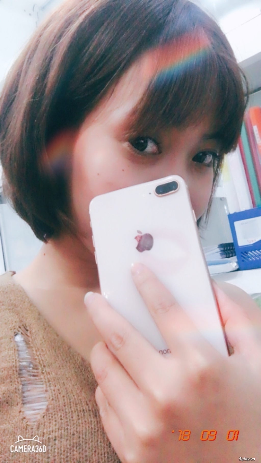 iphone 8plus 64gb vàng hồng đẹp lung linh zin như mới bảo hành - 1