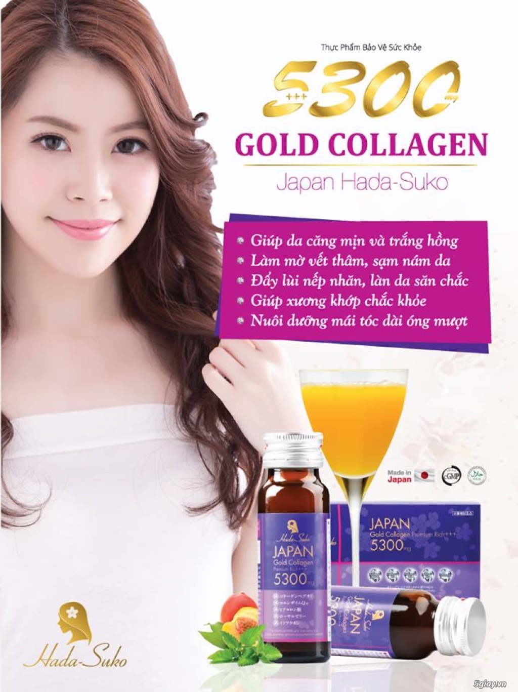 Thức uống Gold Collagen Nhật Bản Hada Suko ! - 9