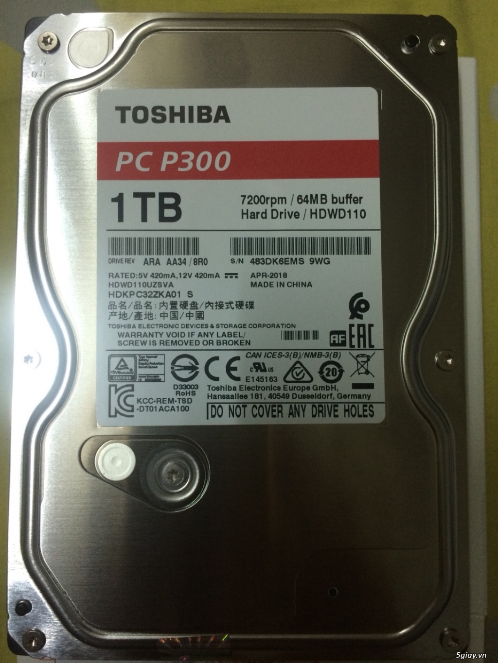 Cần Bán : 1 Hdd New 100% Toshiba P300 1TB 7200rpm - 1