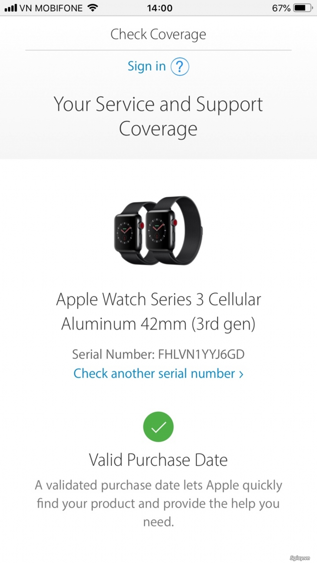 Bán Apple Watch Series 3 (42mm) GPS + Cellular hàng Mỹ. - 5