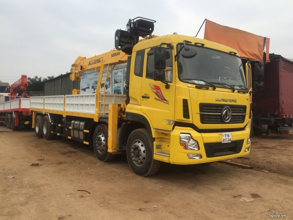 Bán xe 4 chân Dongfeng gắn cẩu tự hành 10T - 12T - 1