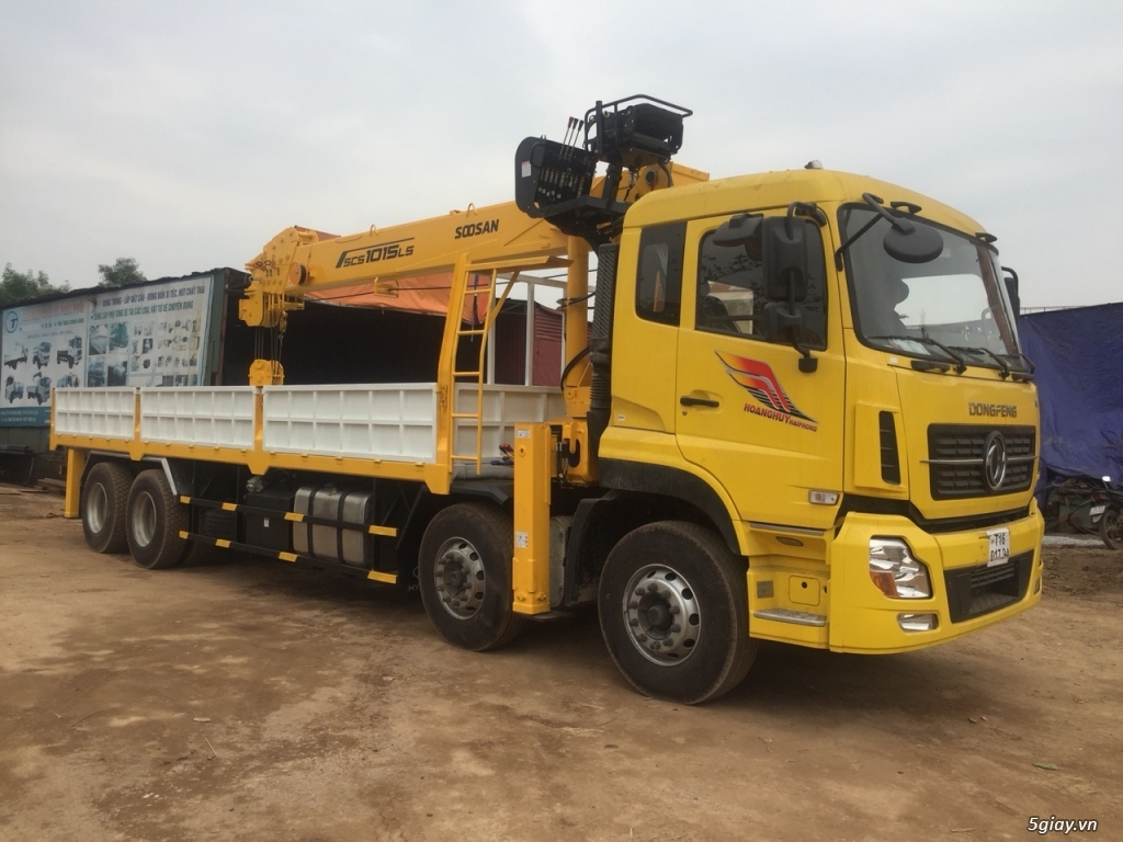 Bán xe 4 chân Dongfeng gắn cẩu tự hành 10T - 12T - 3