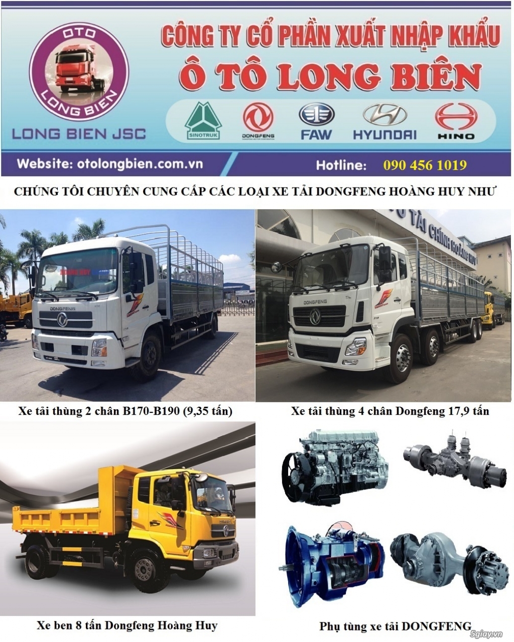 Bán xe tải, xe ben, xe chuyên dụng