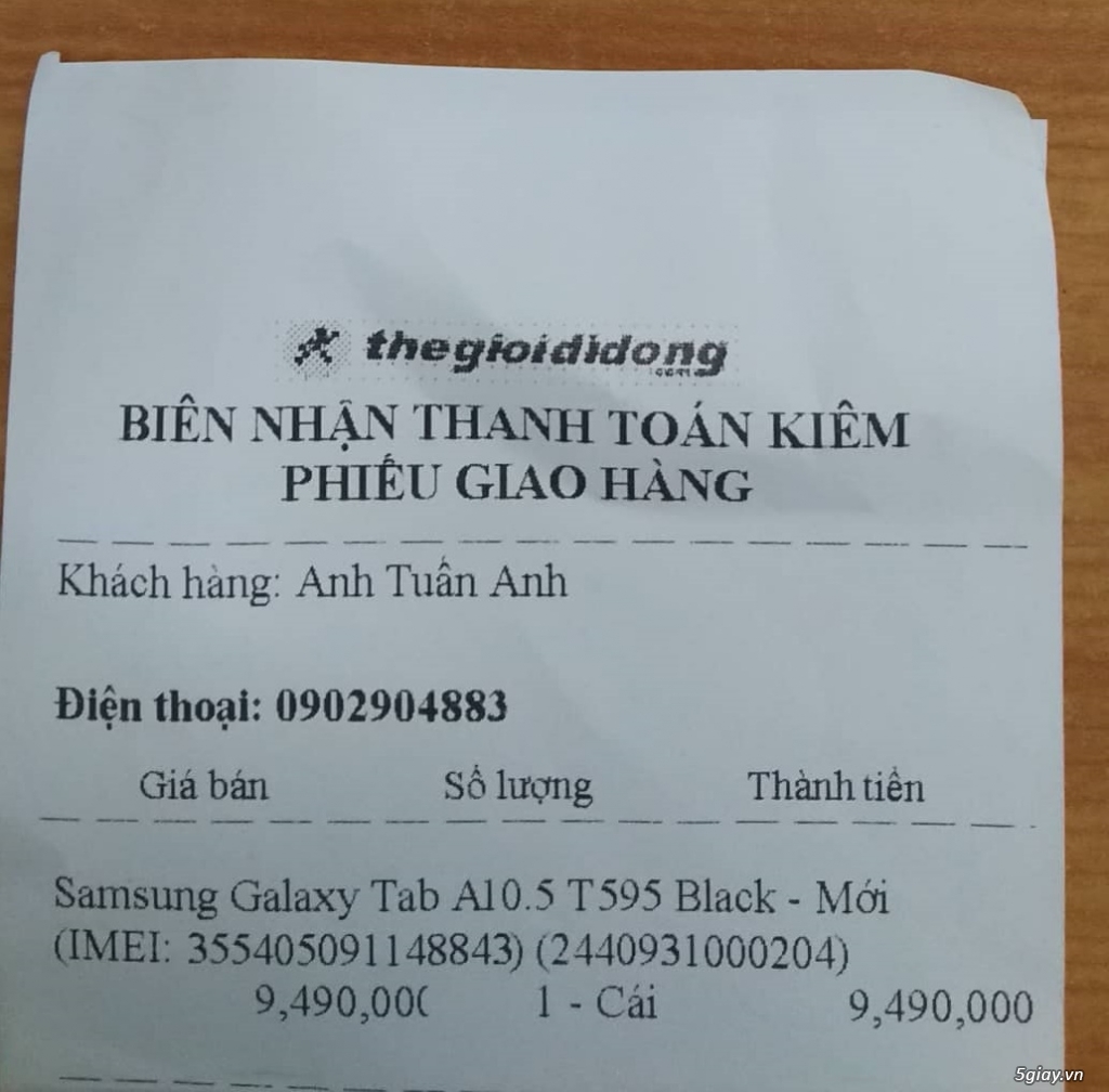 Cần bán Samsung Galaxy Tab A10.5 T595 Back 99.9%