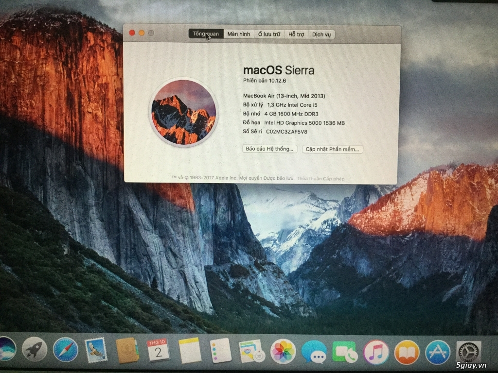 Macbook air 2013 13inch, ram 4G, ssd 128G, đẹp 98%, ko cấn móp - 4