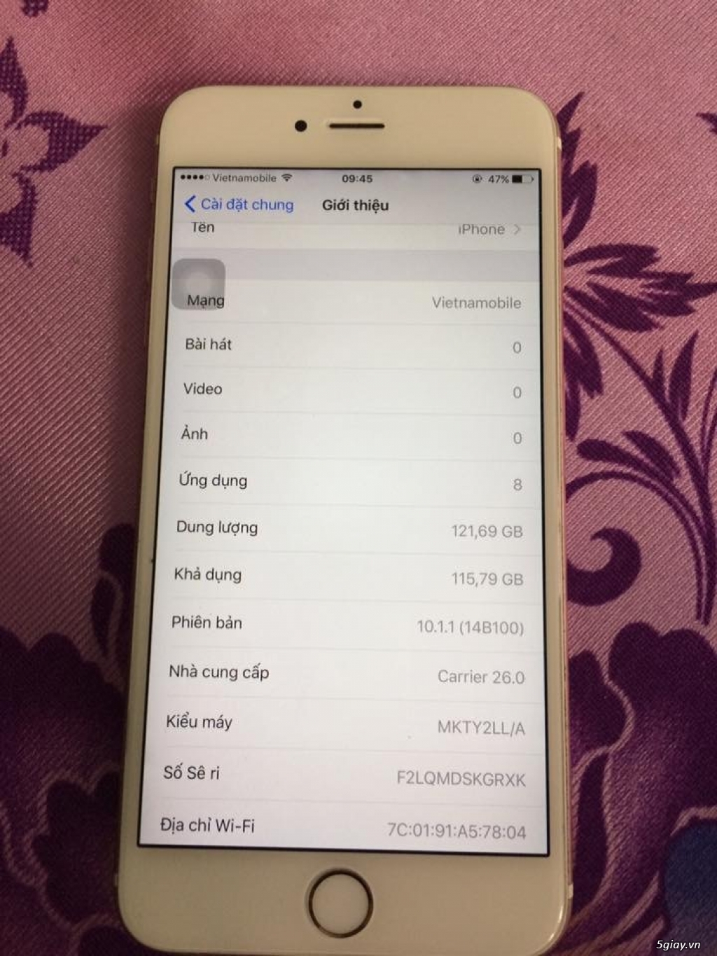 Iphone 6s plus 128gb QT nguyên zin,vỏ trầy ios 10.1.1