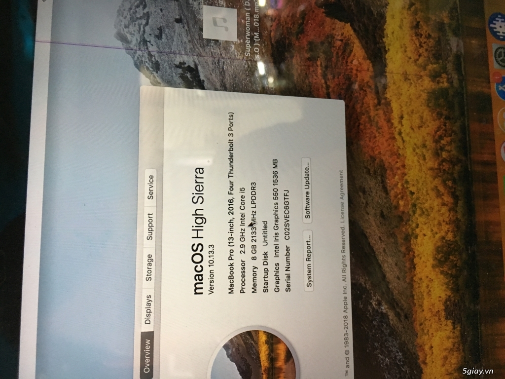 macbook pro 13 inch touchbar lổi màn bán rẻ - 1