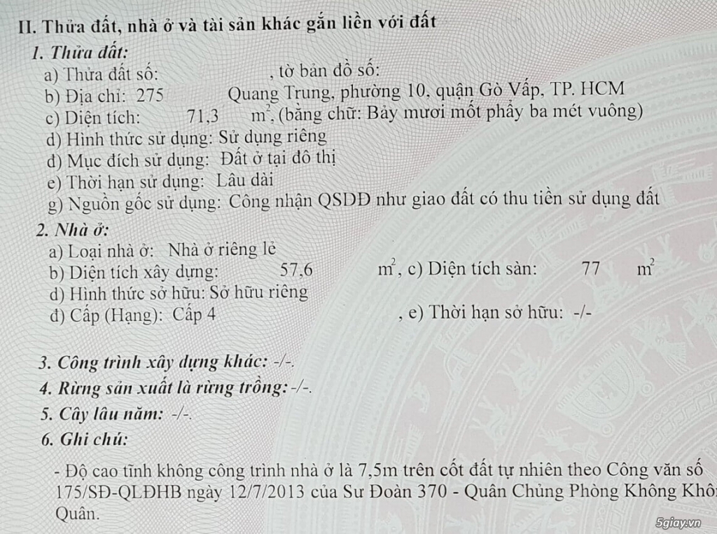 Bán nhà QuangTrung, P.10, Gò Vấp, 72m2, giá 4.8 tỷ - 6