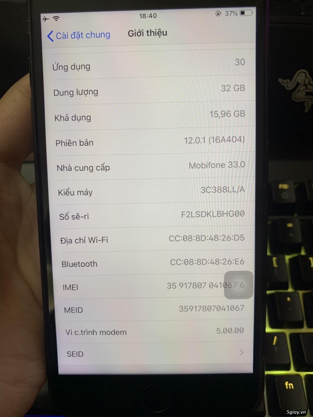 IPHONE 7 PLUS 32GB ĐEN NHÁM HƯ NÚT HOME - 4