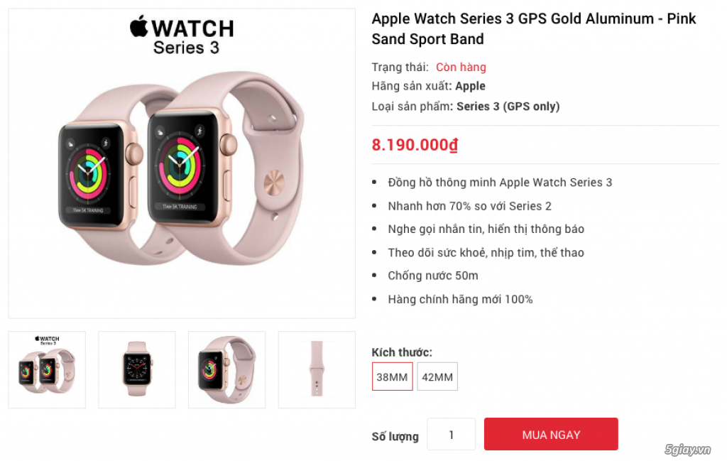 Apple Watch Series 3 (GPS + LTE) đủ màu, nguyên seal LL/A chưa active hổ trợ trả góp 0% - 9