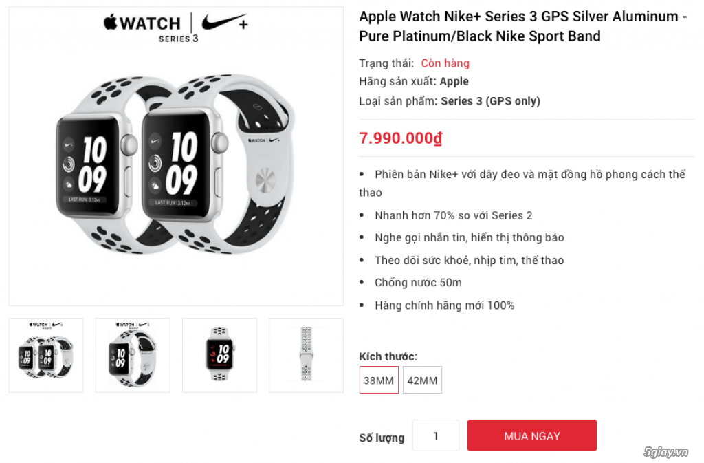 Apple Watch Series 3 (GPS + LTE) đủ màu, nguyên seal LL/A chưa active hổ trợ trả góp 0% - 10