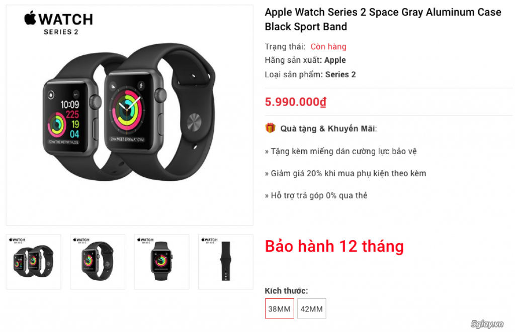 Apple Watch Series 3 (GPS + LTE) đủ màu, nguyên seal LL/A chưa active hổ trợ trả góp 0% - 1