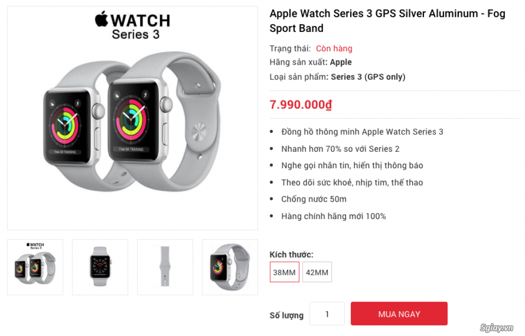 Apple Watch Series 3 (GPS + LTE) đủ màu, nguyên seal LL/A chưa active hổ trợ trả góp 0% - 4