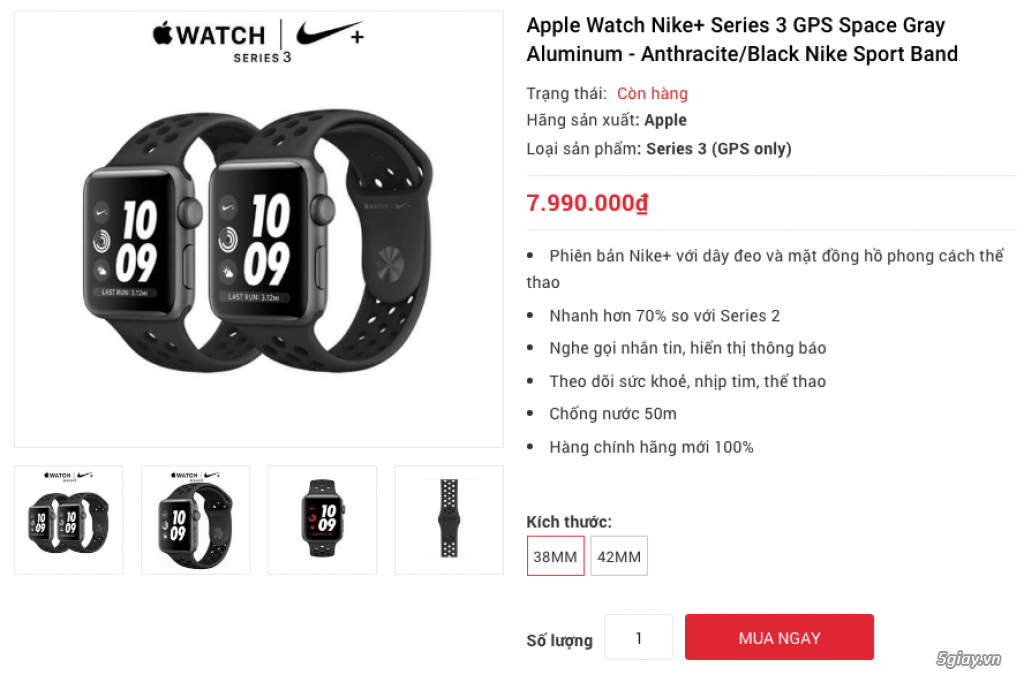 Apple Watch Series 3 (GPS + LTE) đủ màu, nguyên seal LL/A chưa active hổ trợ trả góp 0% - 7
