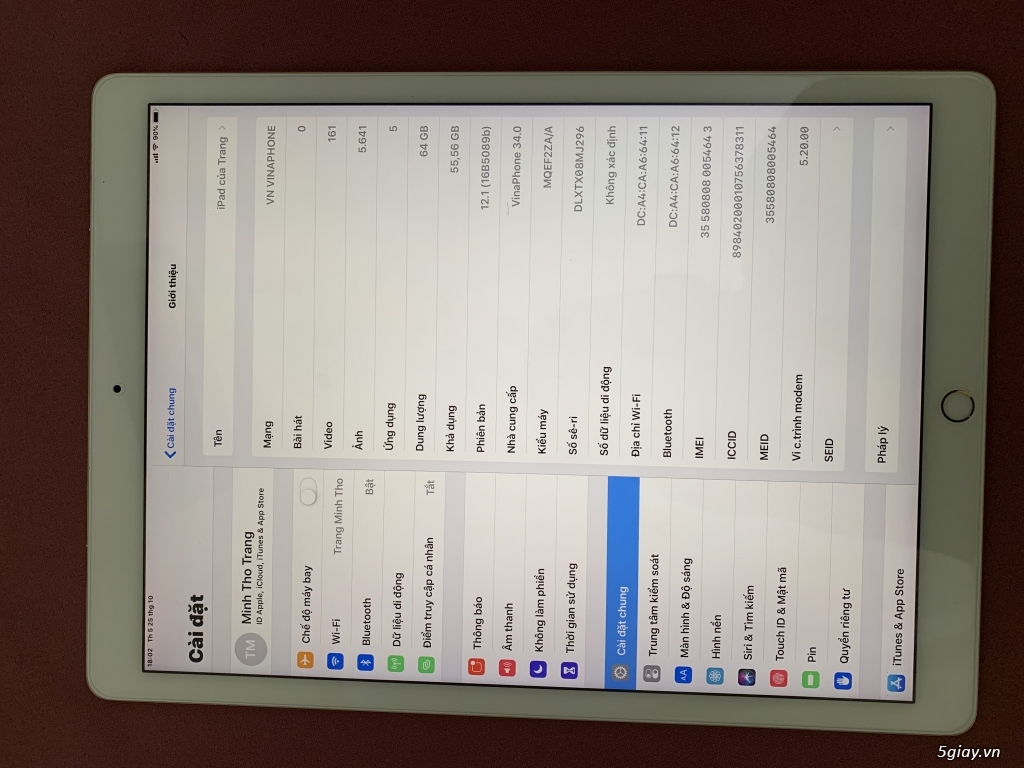 iPad pro 12.9 gen 2 (2017) Gold, 64g + 4G, Fullbox like new (hết BH)