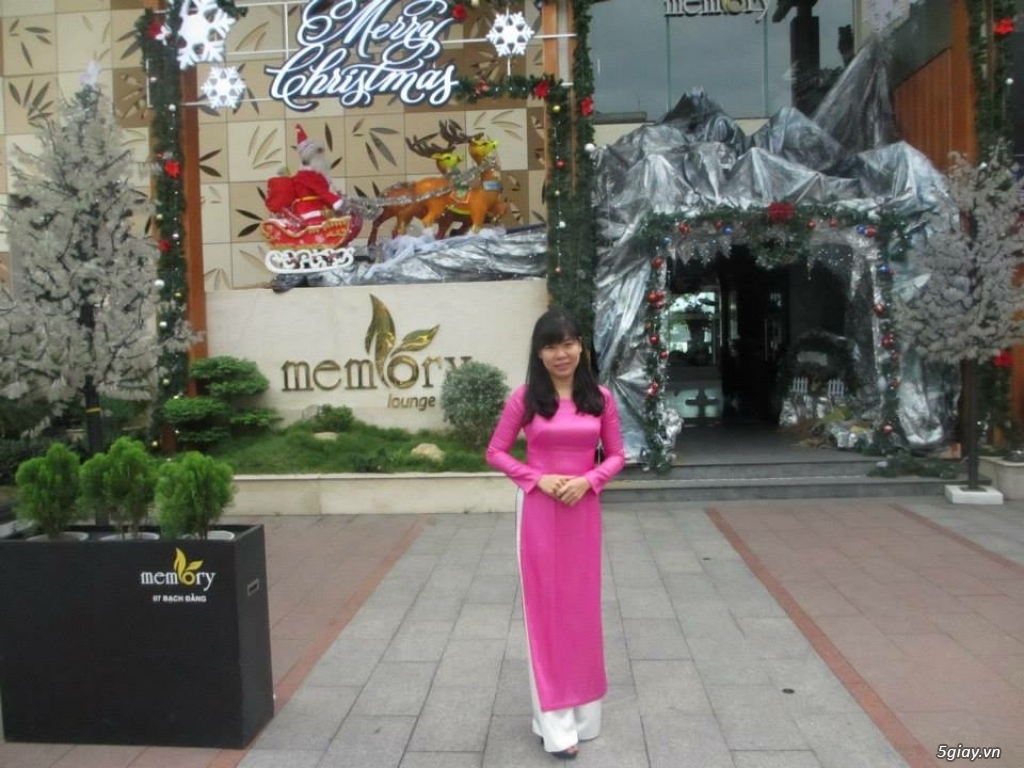 Thanh lý 3 áo dài xanh dương, đỏ và hồng CỰC ĐẸP - 2