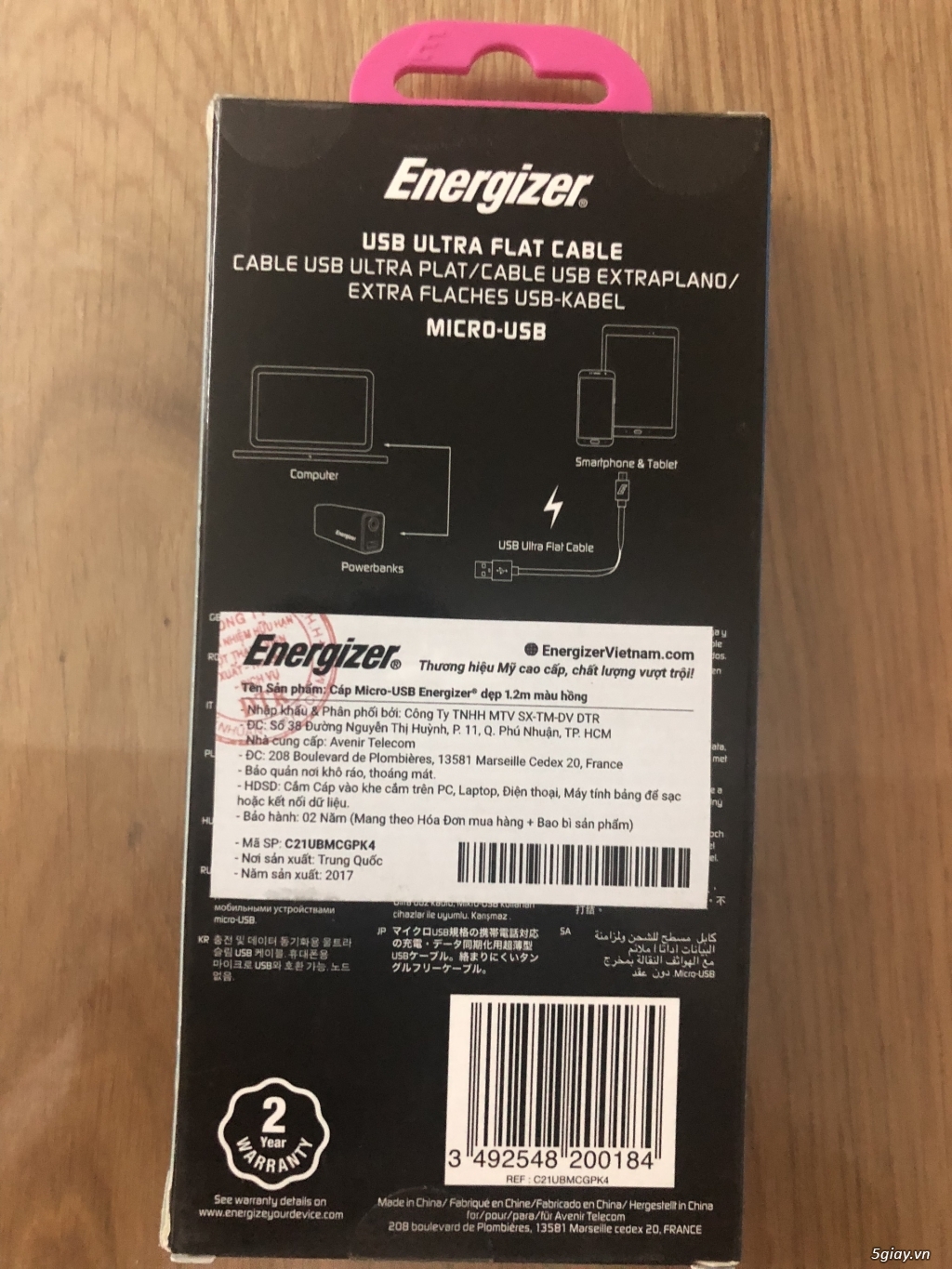 Thanh ký lô gấp cáp micro energizer