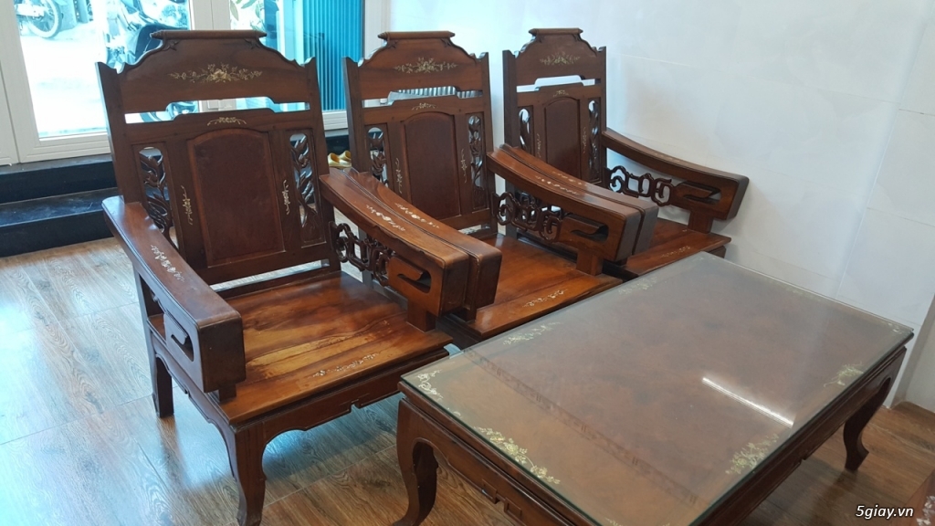 Bán bộ salon làm bằng gỗ cẩm lai (Việt) & gỗ Nu tay chữ thọ 7 món