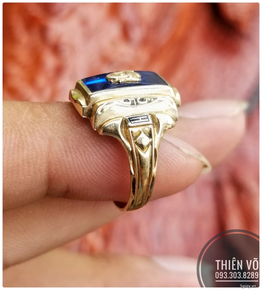 Nhẫn mỹ vàng 10k năm 1955 cho nam tay nhỏ cực đẹp - 4
