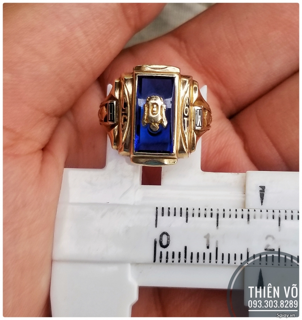 Nhẫn mỹ vàng 10k năm 1955 cho nam tay nhỏ cực đẹp - 7