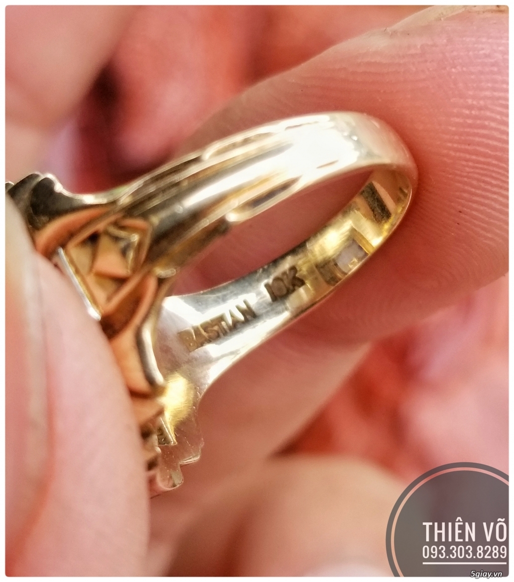 Nhẫn mỹ vàng 10k năm 1955 cho nam tay nhỏ cực đẹp - 6