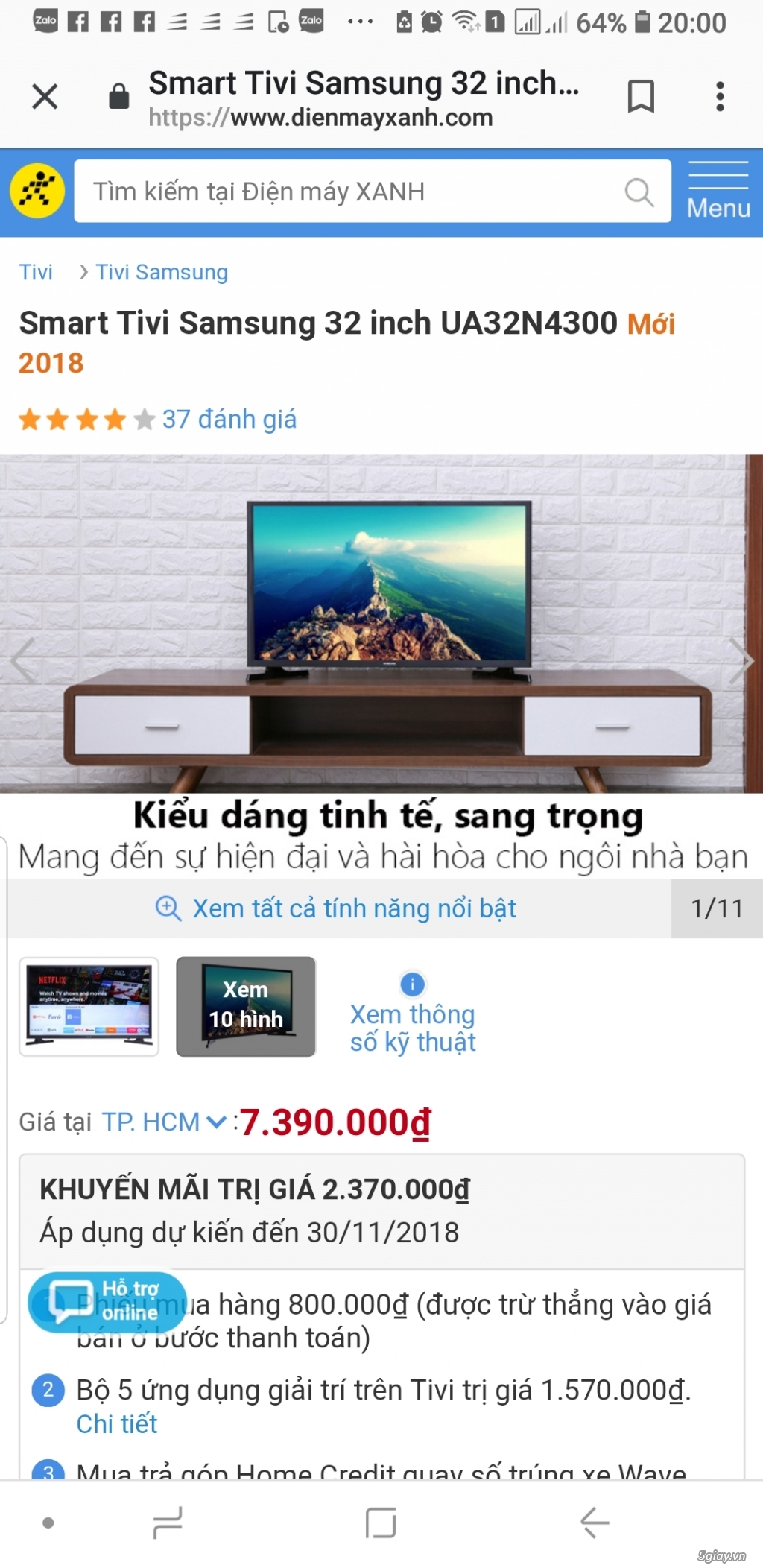 Cần Bán Tivi 32inch của Samsung đời mới nhất 2018 UA32N4300