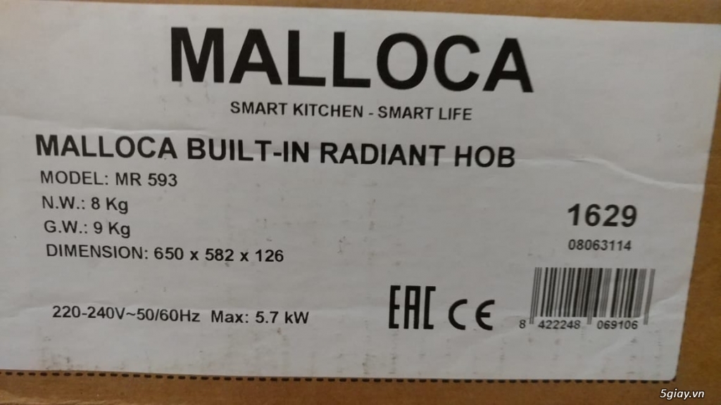 Bếp điện 3 vùng nấu Malloca MR 593 - Mới - 1