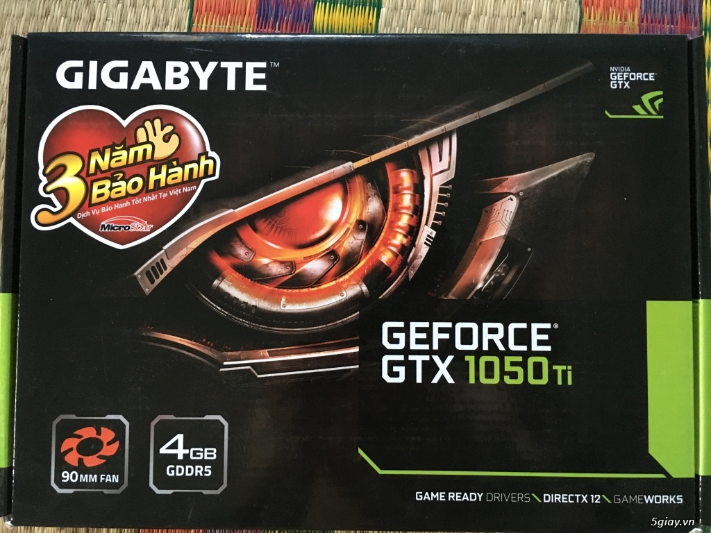 Bán 7 VGA Gigabyte GTX1050Ti 4GB fullbox like new - 2
