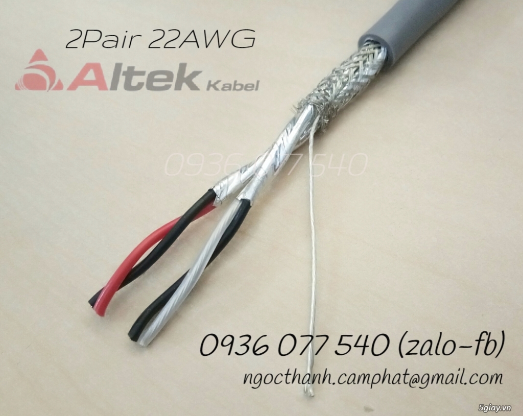 Cáp tín hiệu vặn xoắn chống nhiễu AWG, 1Pair, 2Pair, 3Pair, 4 Pair