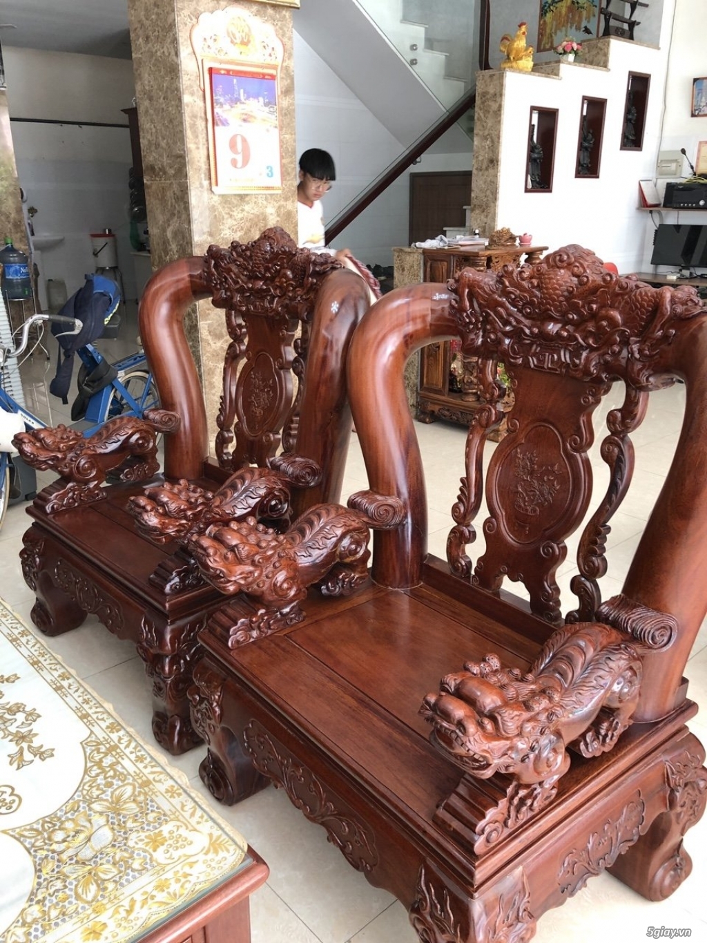 Thanh lý 6 món Gỗ Đỏ Chạm Tay 150tr - 2