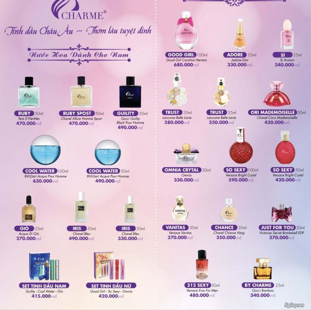 Tân Bình - Tân Phú - Nước Hoa Charme Giảm Giá Mạnh