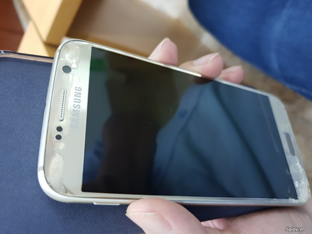 Samsung S6 màu vàng, nứt kính, cảm ứng vẫn tốt, máy đẹp giá rẻ - 2