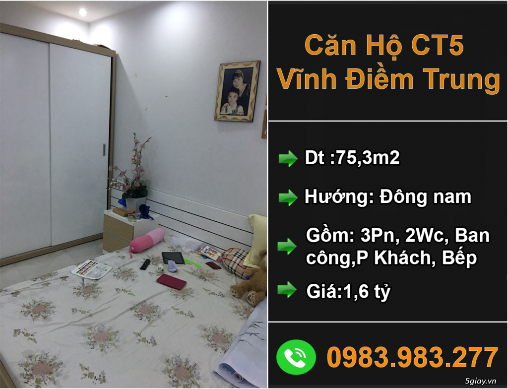 Cần bán:Căn hộ góc 3 phòng ngủ chung cư CT5 KĐT VĐT Nha Trang - 3