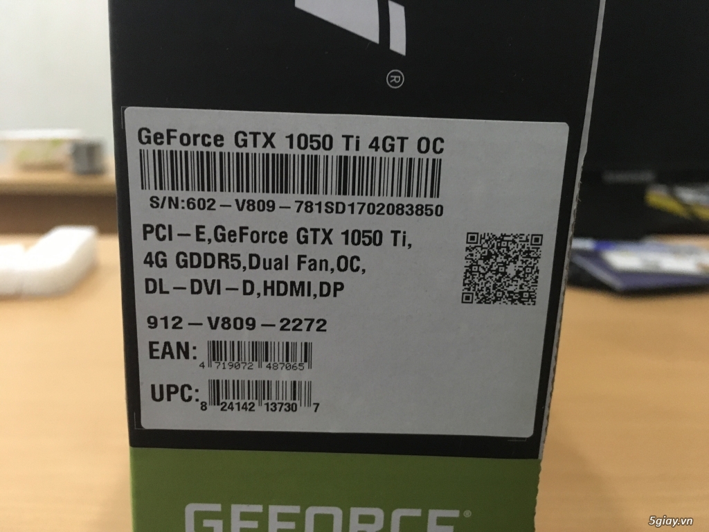 BÁN VGA MSI GEFORCE GTX 1050 Ti 4GT OC - 1