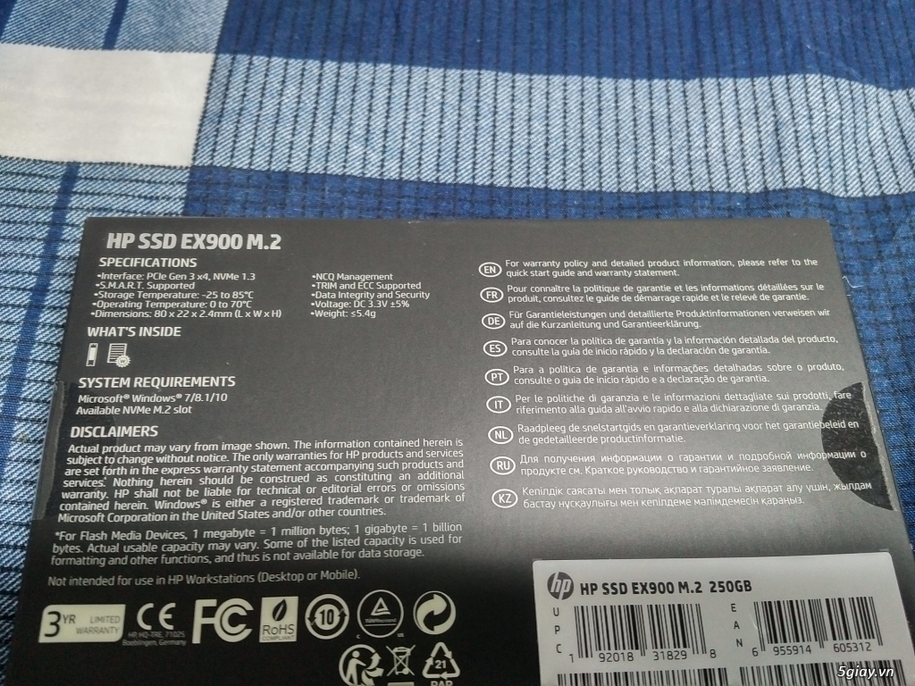 SSD M2 Nvme HP 250GB new seal xách tay US - 4