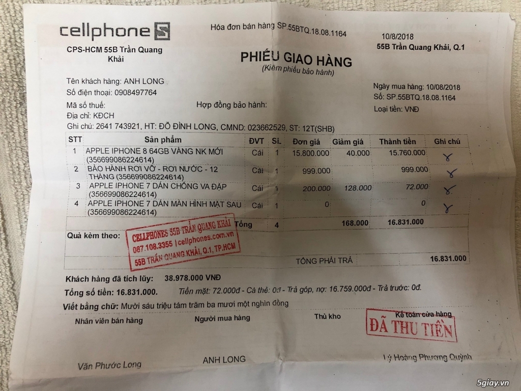 Thanh lý IP8 Hồng 64GB - 2