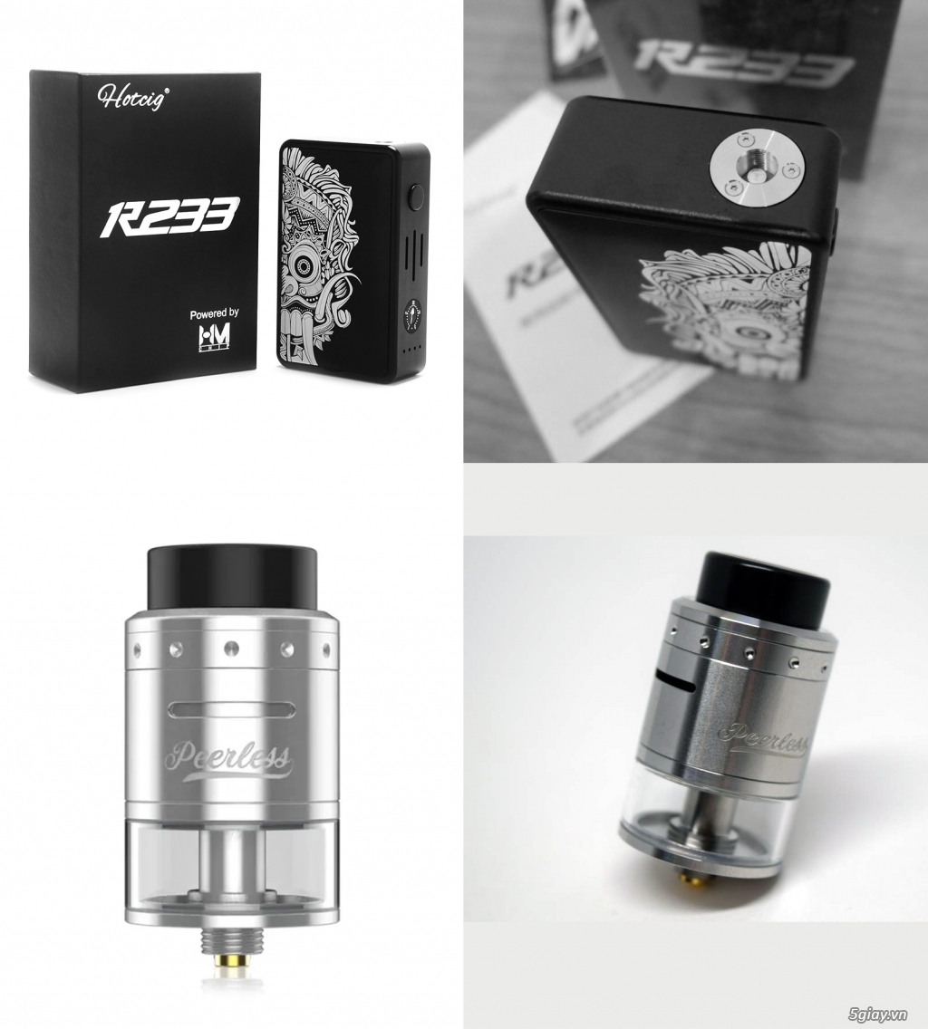 Cần bán Mod vape hotcig r233 & peerless rdta 4ml & Nitecore NEW i2