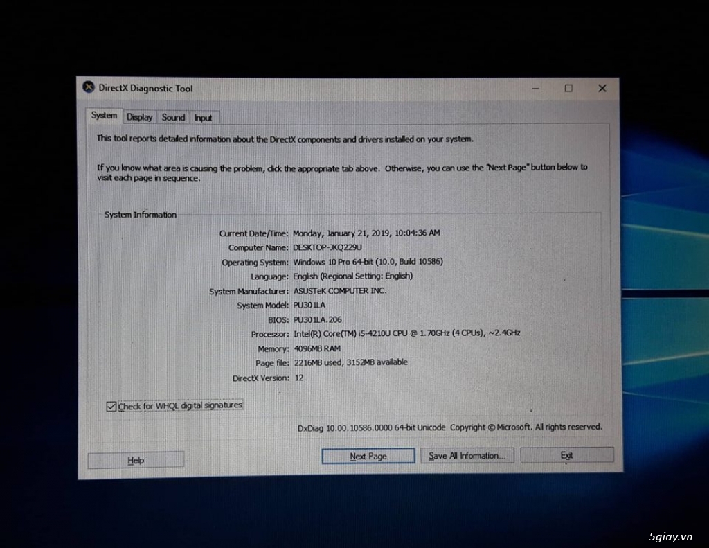LAPTOP ASUS PU301LA - 1