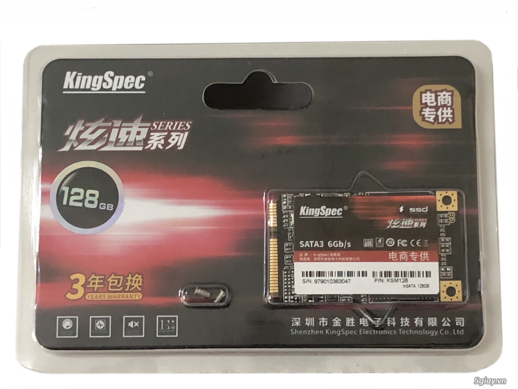 Ổ cứng SSD mSATA KingSpec MT-128 128GB, NAND Type MLC