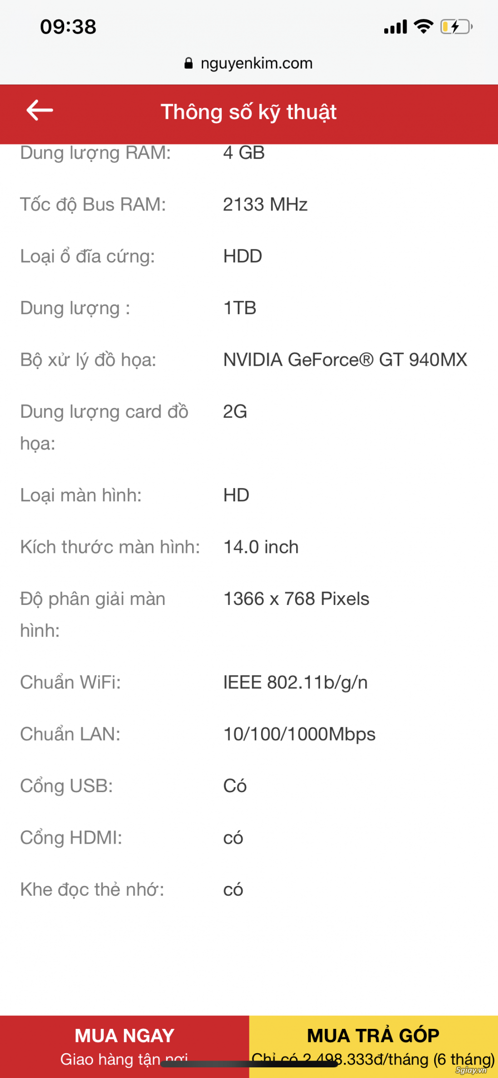 Hcm Bán Laptop Dell Vosteo 5468 - 2