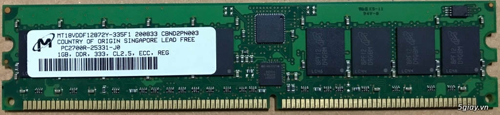 Micron PC2700R-25331-J0 1G Server Memory RAM