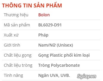 mắt kính Bolon chính hãng