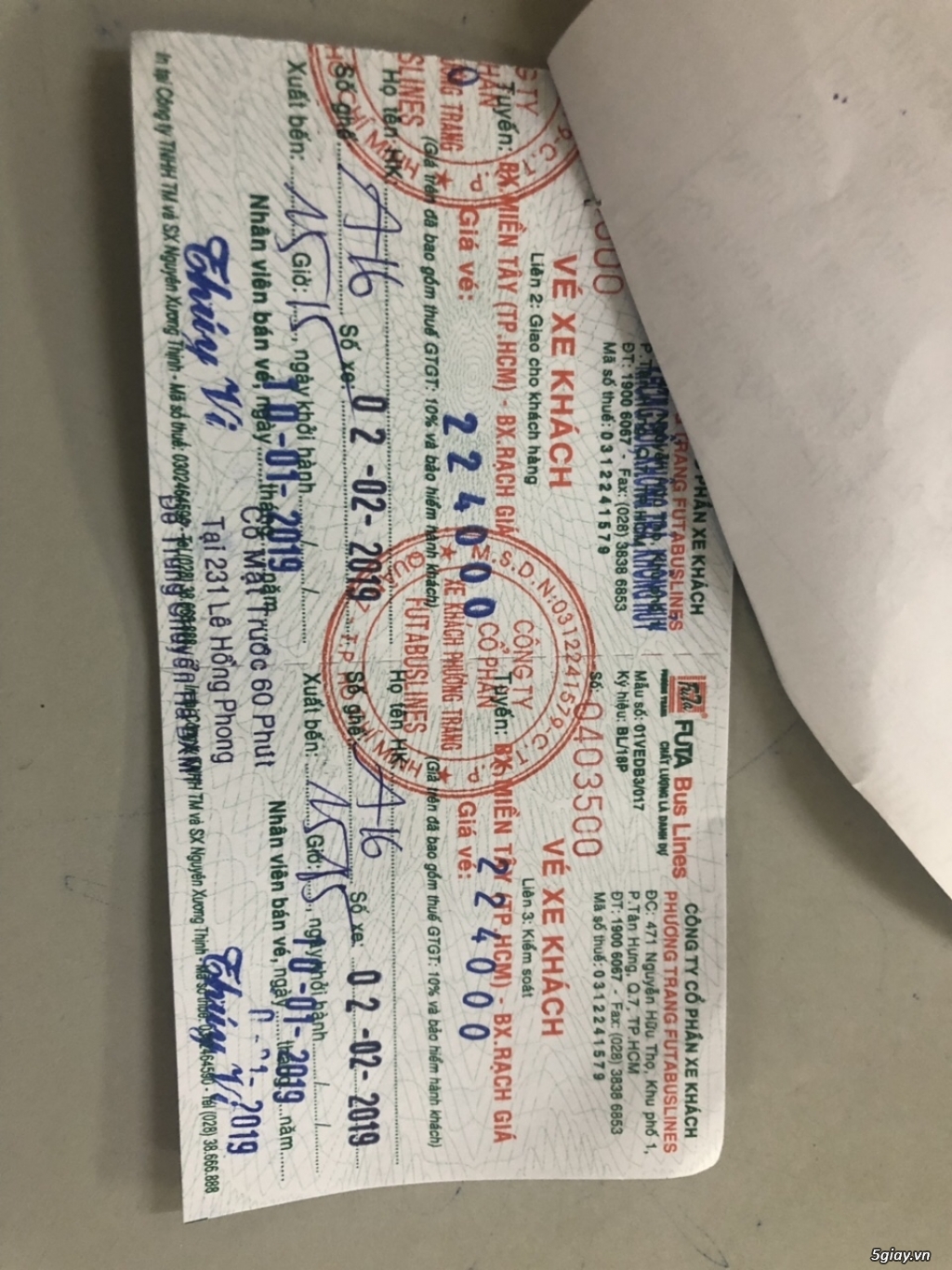 Vé xe Kiêng Giang