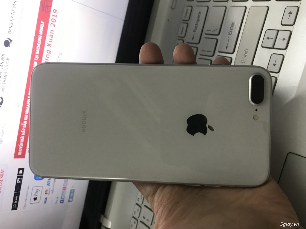 iphone 8plus silver 64GB BH Apple T5/2019 cần bán
