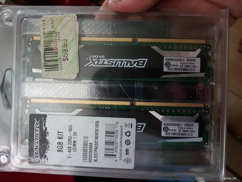 HCM - BÁN CẶP RAM 8GB DDR3 HIỆU BALLISTIX MỚI 100% - 1