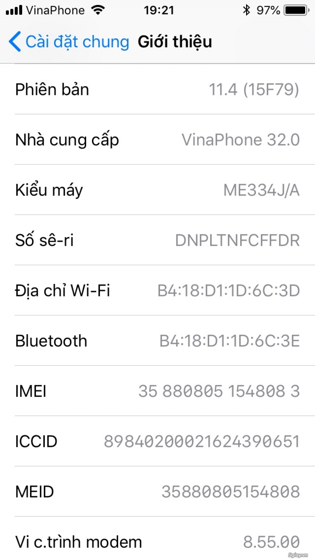 iPhone 5s-16Gg màu vàng Quốc Tế full vân tay