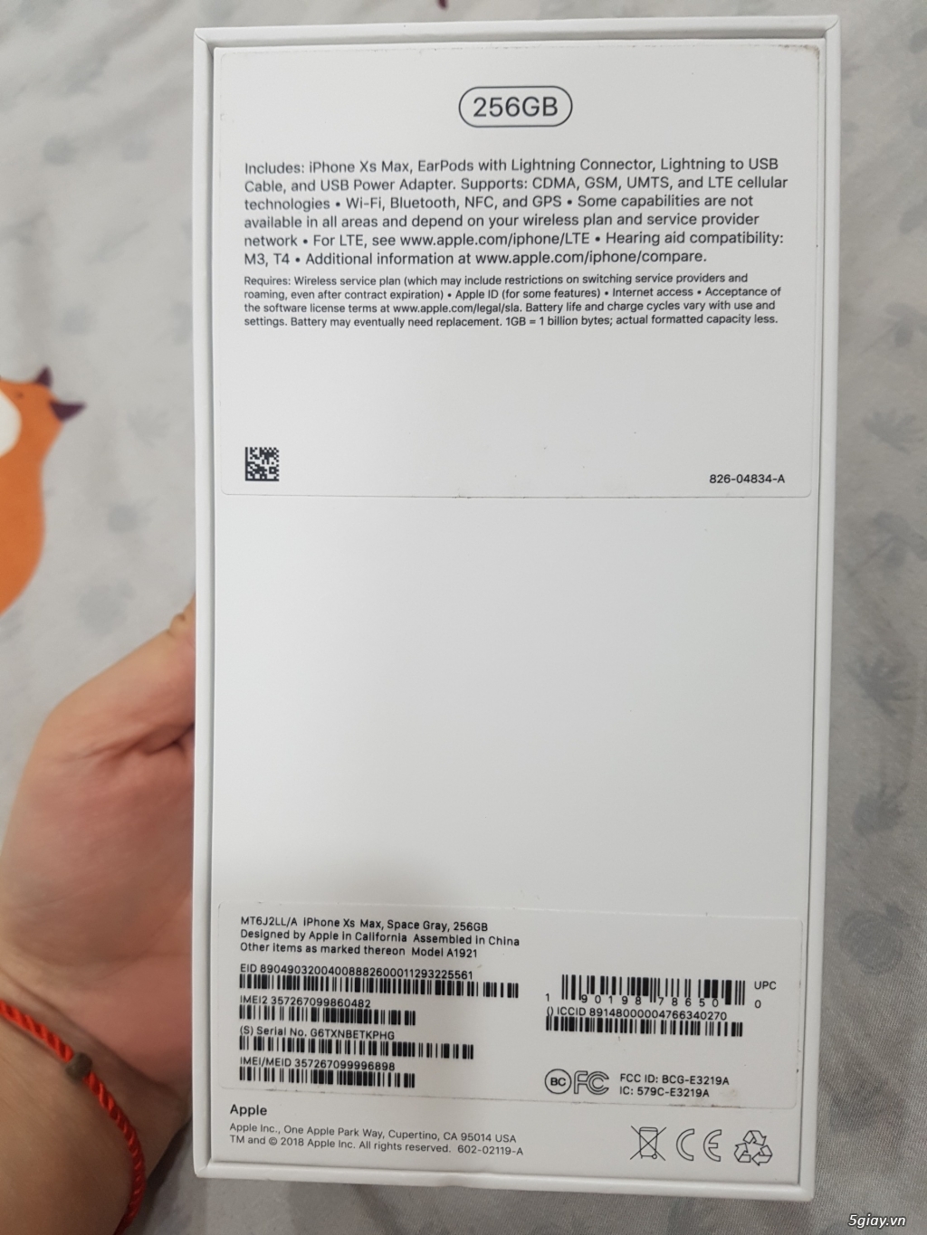 iPhone XS Max 256 Space gray Quốc tế chưa Active 99.99% - 3