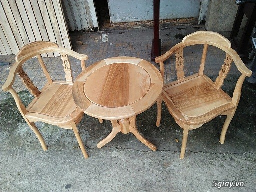 Bộ bàn ghế sofa gỗ sồi 4 món